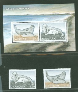 Denmark #1343-1344A  Single (Complete Set) (Fauna)