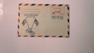 PHILIPPINES BATAAN DAY AIR LETTER SHEET MINT ENTIRE