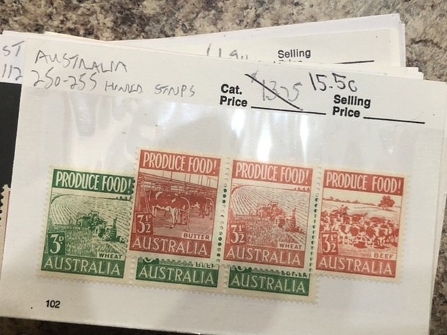 Old Australian Stamps in Stock Cards Some Mint Also Few Victoria Good Value