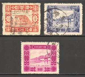 China Scott 1092-93,1095 UHNGAI - 1954 Silo Highway Bridge - SCV $25.50