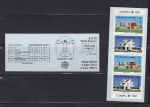 Turkey - Cyprus #205a  (1987 Europa  booklet) VFMNH CV $20.00