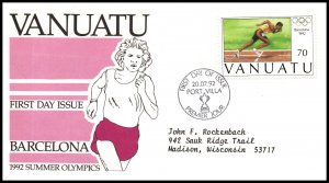 Vanuatu 571 Summer Olympics Typed FDC
