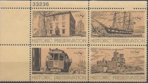 US 1440-1443 (mnh plate block) 8¢ historic preservation (1971)