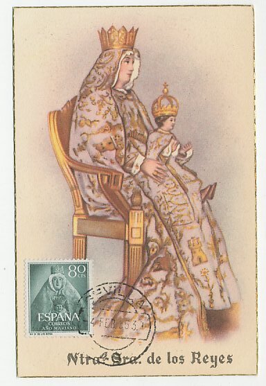 Maximum card Spain 1956 Madonna and Child