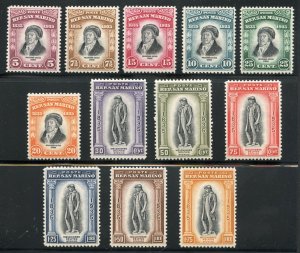 SAN MARINO 1935  SCOTT #169/90 DELFICO SET MINT LIGHT HINGED COMPLETE