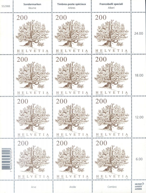 Fauna. Trees 2021. 4 mini sheets.