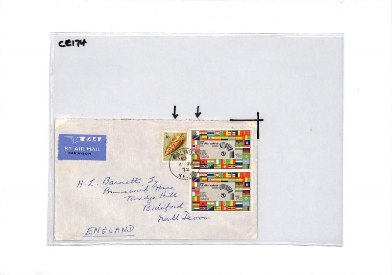 CE174 Kenya *MALINDI* 1972 KUT Stamp Air Mail Cover