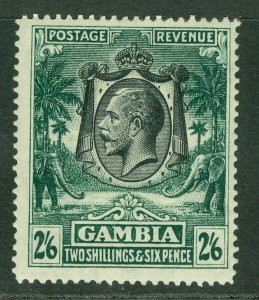 SG 137 Gambia 1922-29. 2/6 deep green. Fine mounted mint CAT £25