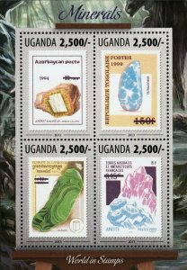 Minerals Stamp Postage Stamp Amethyst Malachite Turquoise S/S MNH #3119-3122