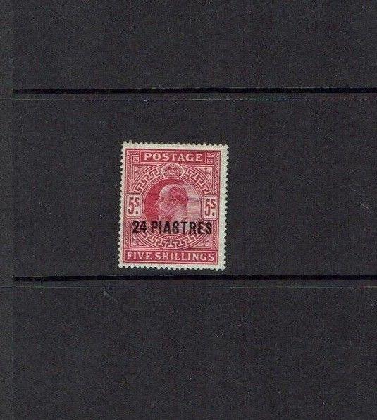 British Levant: 1911, 24pi on 5/- Carmine, SG 34, Mint