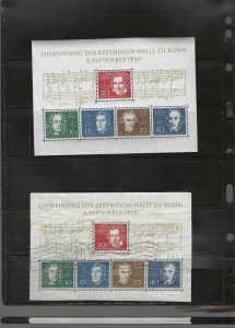 GERMANY MINT NH & USED Scott # 804 BEETHOVEN souvenir sheets $70