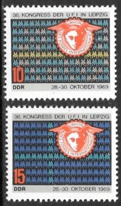 EAST GERMANY DDR 1969 International Fairs Congress UFI Set Sc 1147-1148 MNH