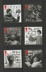 Great Britain 2011 Royal Shakespeare Company, Scott Nos. 2894-99, 2900 (S/S) MNH