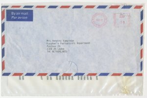 Damaged mail cover GB / UK - Netherlands 1989 Damaged during mechanised processi