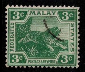 MALAYA FMS SG57 1924 3c GREEN USED