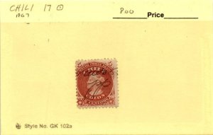 Chile Postage Stamp, #17 Used, 1867 Columbus