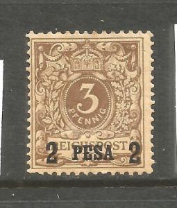 GERMAN EAST AFRICA 1893  2pe on 3pf  BROWN  MLH    Sc 1    