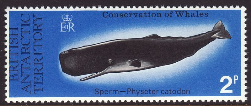 1977 BAT British Antarctic Sperm Whale 2 pence issue MNH Sc# 64  CV $6.00