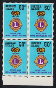 Norfolk Lions Convention Block of 4 Bottom Margin 1980 MNH SC#254 SG#234