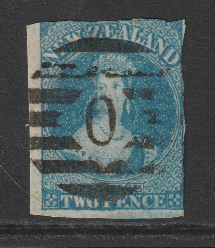 New Zealand an imperf QV 2d blue Full face queen