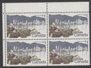 Canada 600 $1 Vancouver UL corner block mnh