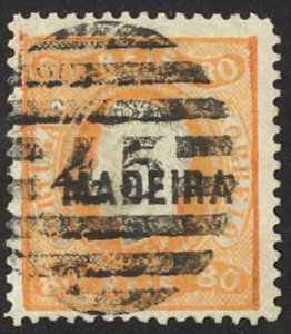 Madeira Sc# 12 Used 1868-1870 80r King Luiz Portugal Overprint