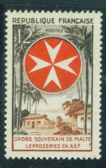 France Scott 797 MH* 1956 Maltese Cross stamp