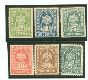 Mexico #354/355/357-359/369 Unused Single