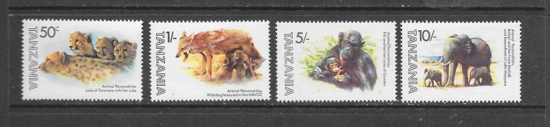 TANZANIA #201-4 MOVIE ANIMALS MNH
