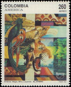 Colombia #C853-C854, Complete Set(2), 1992, Art, Never Hinged