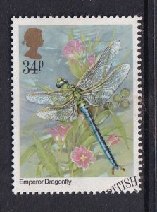 Great Britain  #1102  used   1985  insects 34p