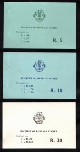 SEYCHELLES 1977 5R, 10R, 20R Complete Booklets; MNH