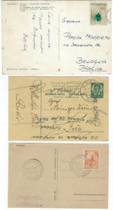 YUGOSLAVIA 1930s 1950s COLLECTION OF 8 POST CARDS VARIOUS FRANKING