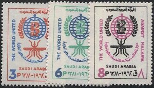 SAUDI ARABIA  1962  Sc 252-54 Mint NH  VF - WHO Malaria Eradication/Mosquito