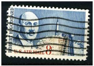 USA Airmail 1964 Scott C69 used - 8c, Dr Robert H Goddard 