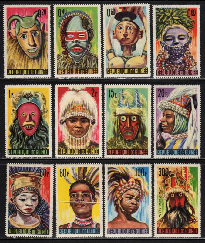 Guinea #361-71, C68 ~ Cplt Set of 12 ~ Mask ~  Mint, NH  (1965)