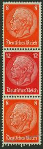 Germany 1933 Hindenburg Michel S113 MH Wmk Net Se-Tenant Zusammendruck 53328