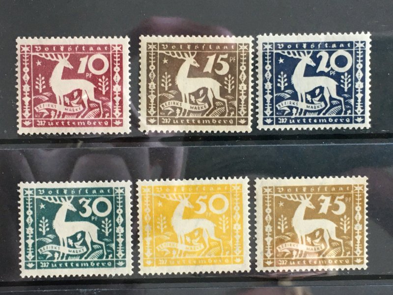 1920 Wurttemberg Sc# O53-8, Complete MLH