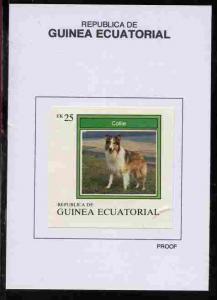 Equatorial Guinea 1977 Dogs 25EK Collie proof in issued c...