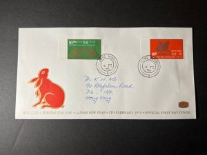 1975 Hong Kong First Day Cover FDC Stamp Sheetlet Lunar New Year of Rabbit 4