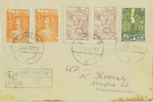 P0669 - Middle LITHUANIA - POSTAL HISTORY - REGISTERED LANDWAROW 1922 Cover-