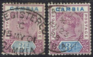 GAMBIA 1898 QV KEY TYPE 3D BOTH SHADES USED