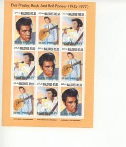 1993 Maldives Elvis Presley Rock & Roll - MS9 (Scott 1836) MNH