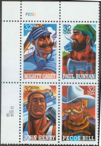 3086a MNH Plate Block