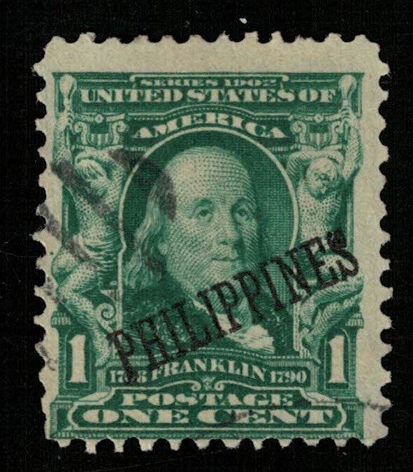 1903-1904, 1 cent, Franklin, Overprinted PHILIPPINES, USA, SC #226 (Т-9532)