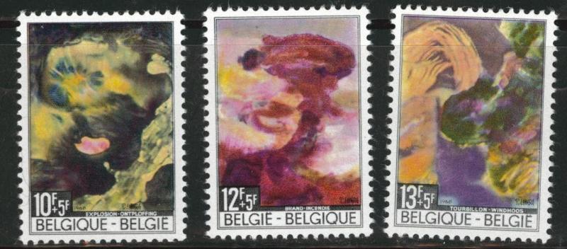 Belgium Scott B829-31 MNH** Painting set 1968.