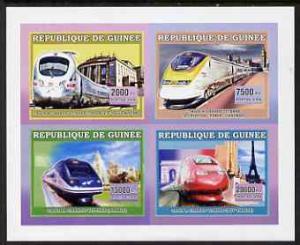 Guinea - Conakry 2006 High Speed Trains imperf sheetlet c...