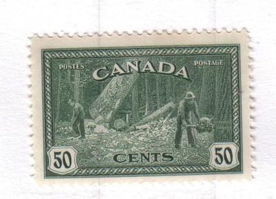 Canada Sc  272 1946 50 cent Lumbering stamp mint