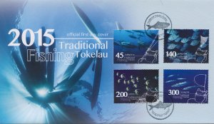 Fish Stamps Tokelau 2015 FDC Traditional Fishing Fishes Cultures 4v Set