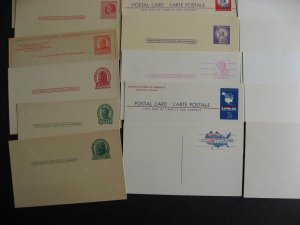 USA stationery 44 different mint postcards Sc UX8 up to 1970s era,worth a look!